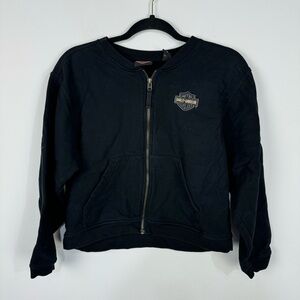 Harley Davidson Black Full Zip Up Jacket Moto Biker Goth Grunge